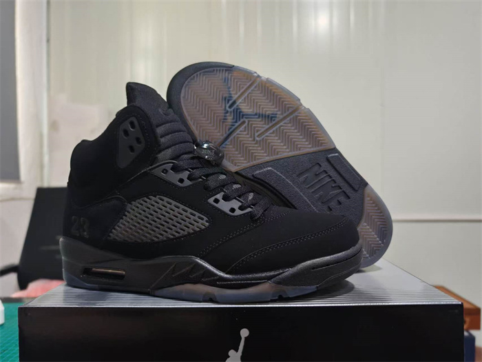 Men's Running Weapon Air Jordan 5 Black Shoes 0127